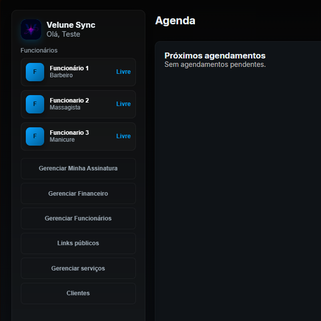 Profissional usando o Velune Sync